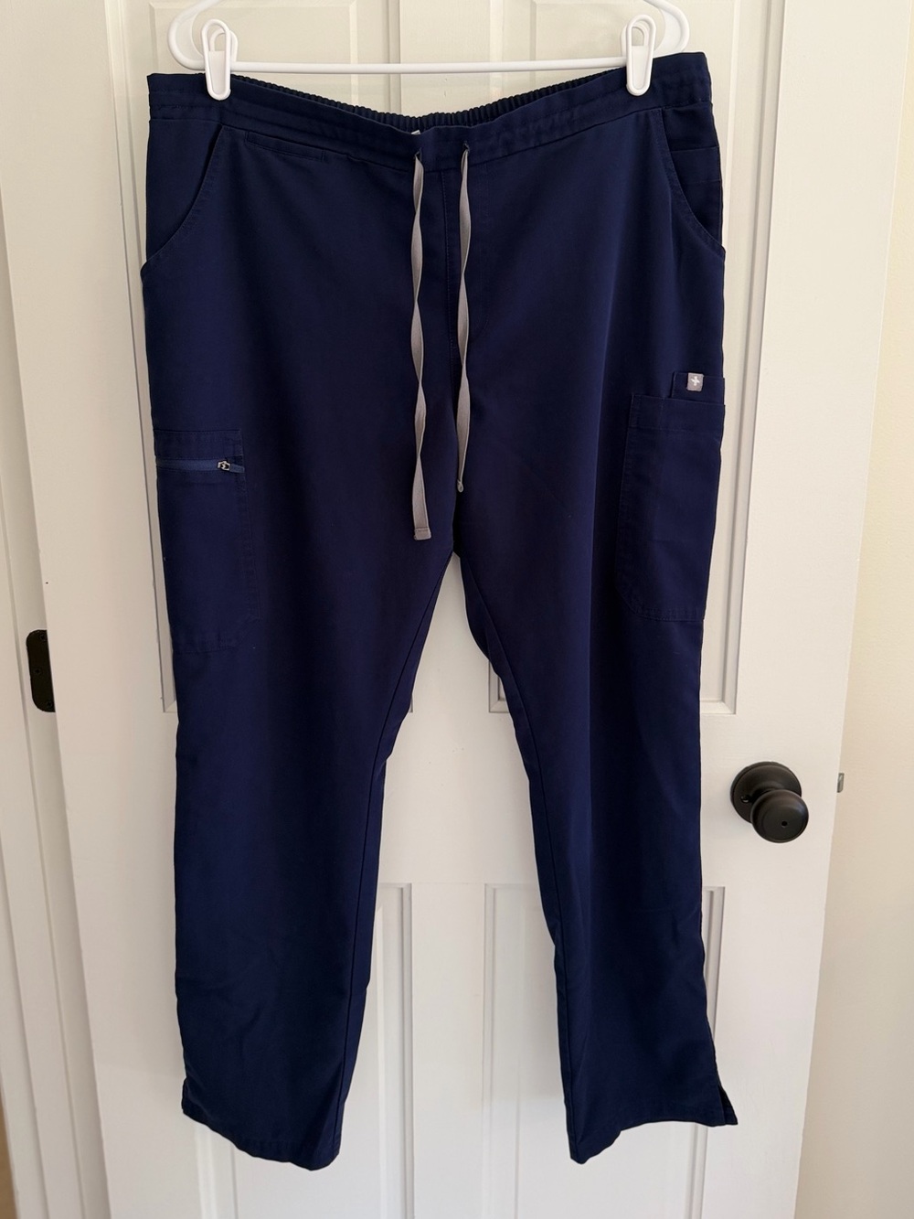 FIGS Technical Collection Navy Scrub Pants Large Drawstring Stretch